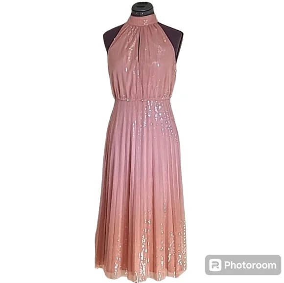 SZ6 NWT H&M Sequined Halter Dress - Picture 1 of 12